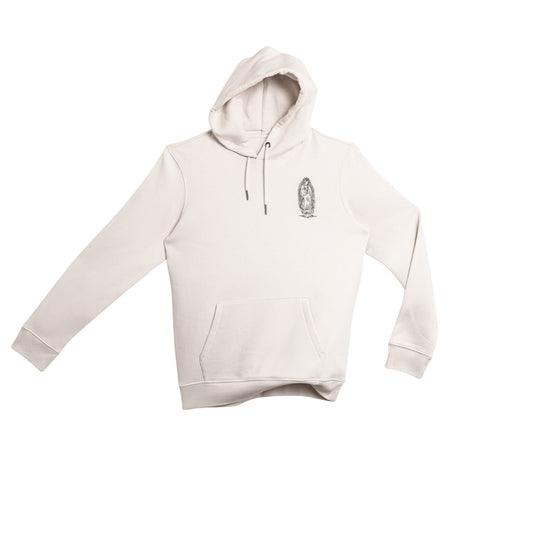 Sweat à capuche natural raw Santa Maria avec imprimé noir coupe unisexe