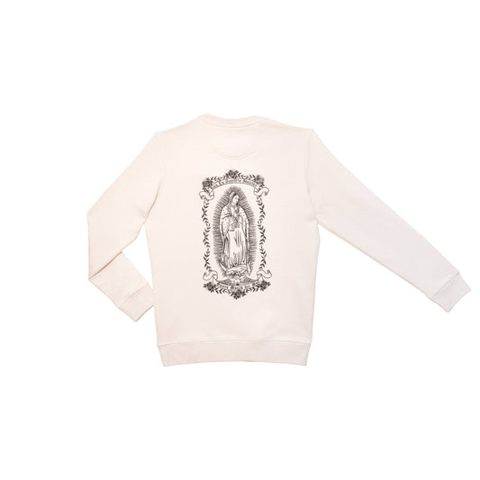 Sweat natural raw avec grand imprimé noir au dos Santa Maria