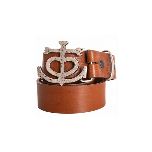 boucle ceinture croix de camargue sur cuir accessoire mode artisanal france