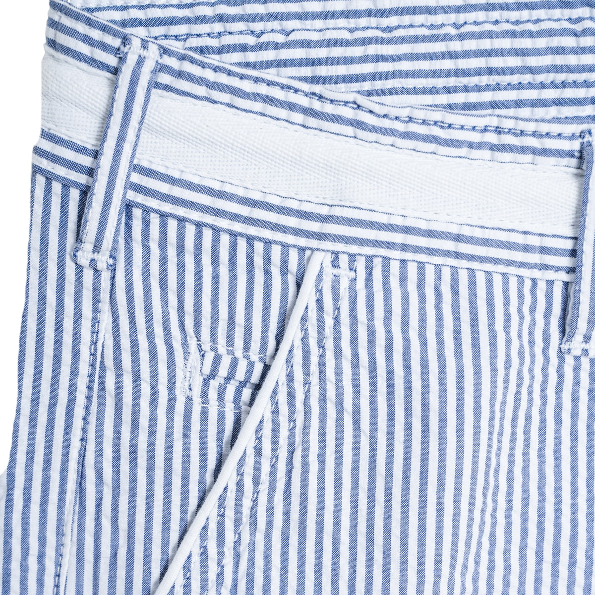 detail poche avant pantalon seersucker coupe regular coton bio pantalon homme ete