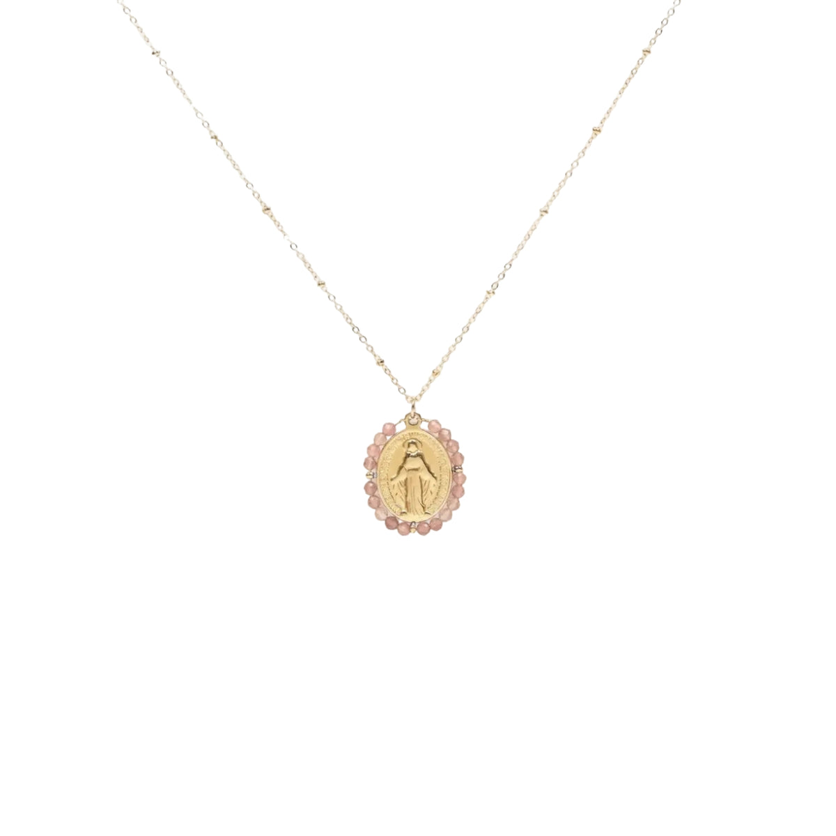Collier médaille miraculeuse chaîne en acier inoxydable sans nickel bijou symbolique religieux