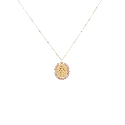 Collier médaille miraculeuse chaîne en acier inoxydable sans nickel bijou symbolique religieux