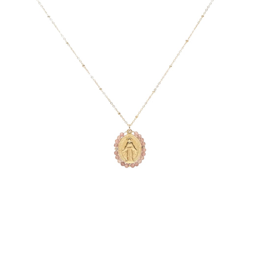 Collier médaille miraculeuse chaîne en acier inoxydable sans nickel bijou symbolique religieux