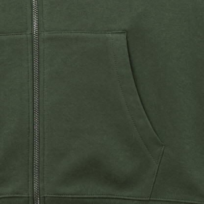 detail poche sweat zippe vert santa maria 