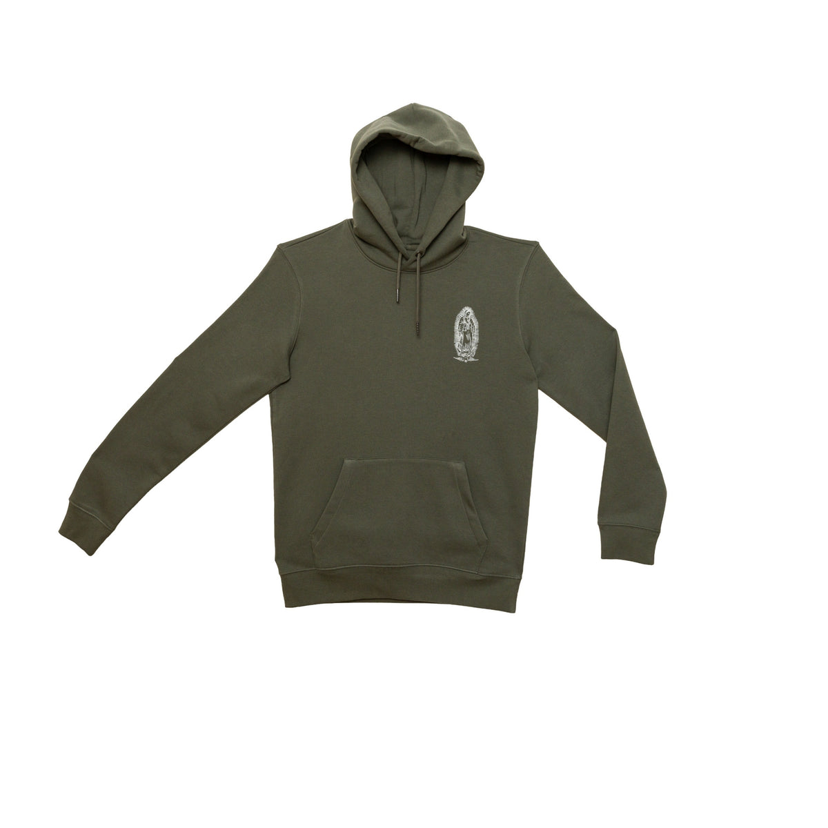 Hoodie kaki Santa Maria avec motif imprimé blanc sur le devant