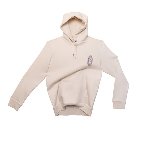 Sweat à capuche natural raw Santa Maria avec imprimé violet coupe unisexe