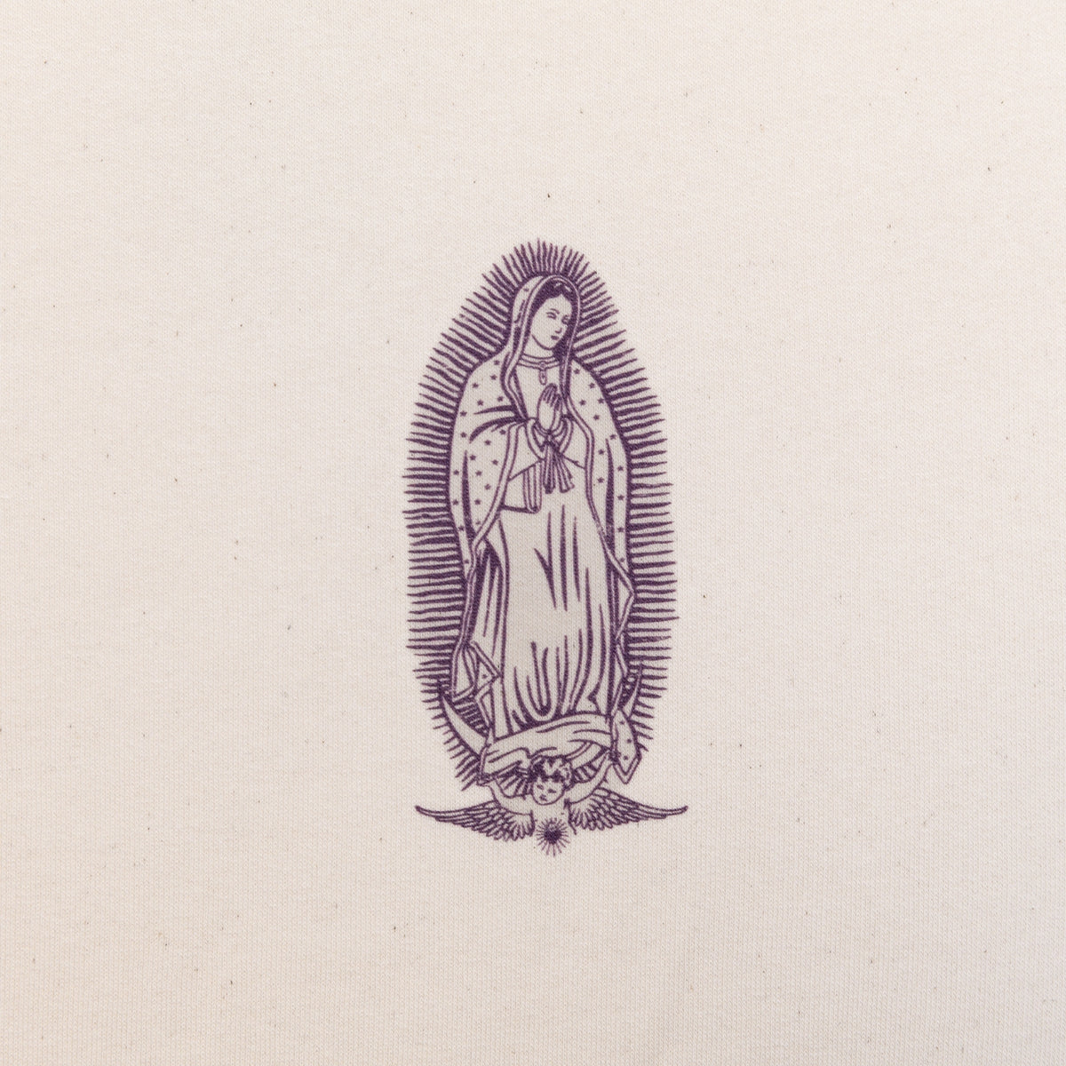 Logo Santa Maria violet imprimé sur sweat blanc