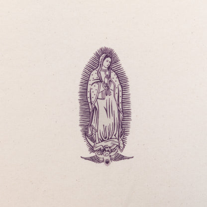 Logo Santa Maria violet imprimé sur sweat blanc