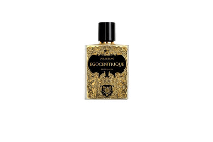 Eau de parfum Egocentrique Coreterno flacon avec design noir et doré création artisanale italienne
