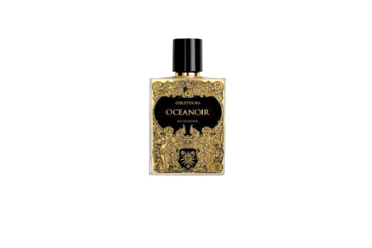 Eau de parfum Oceanoir Coreterno flacon avec design noir et doré création artisanale italienne