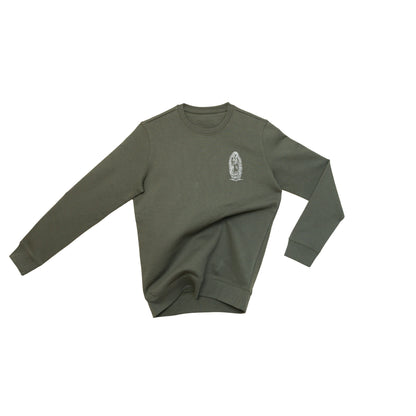 Sweat kaki Santa Maria avec impression blanche coupe unisexe