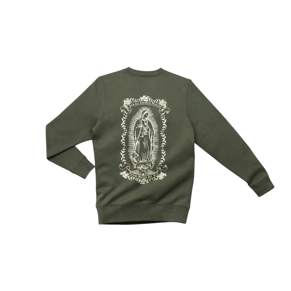 Sweat-shirt kaki Santa Maria vue arrière avec impression graphique