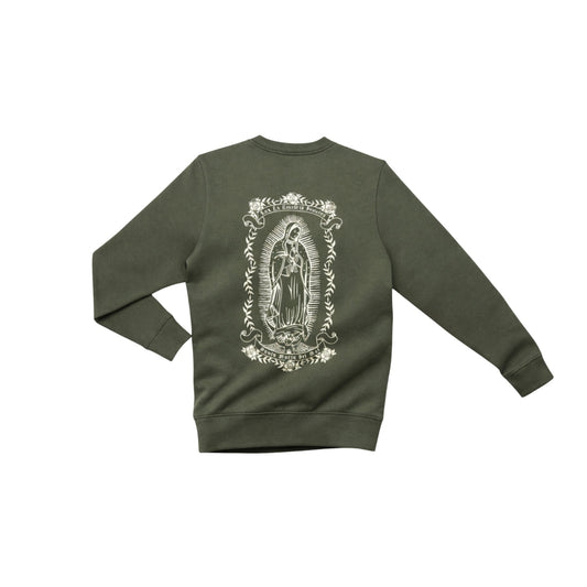 Sweat-shirt kaki Santa Maria vue arrière avec impression graphique