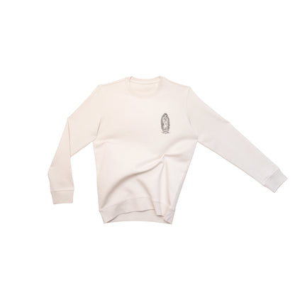 Sweat natural raw Santa Maria avec motif noir imprimé coupe unisexe
