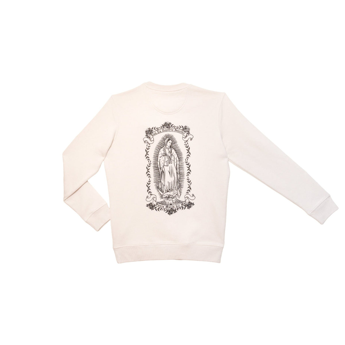 Sweat natural raw avec grand imprimé noir au dos Santa Maria