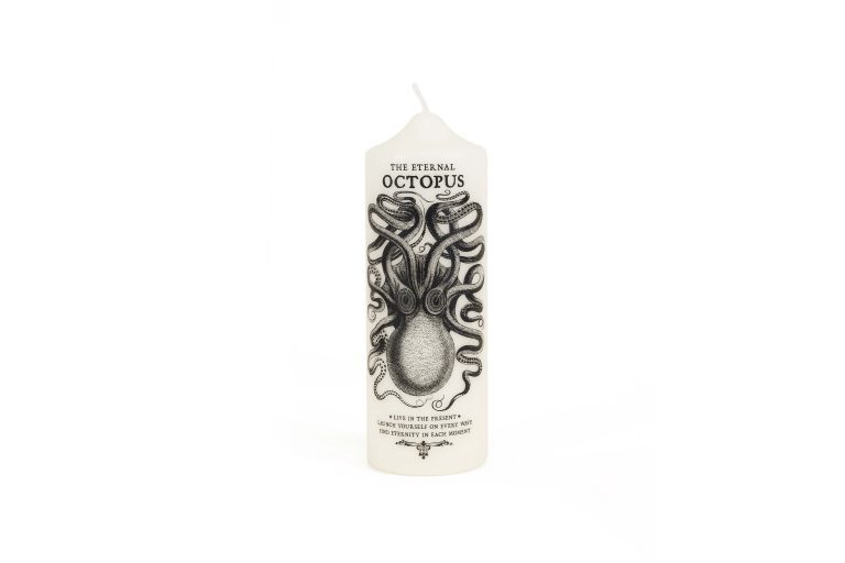 bougie coreterno octopus bougie pilier artisanale italienne decoration interieur bougie design objet decoratif marin artistique
