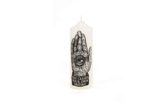 bougie coreterno palmistry bougie pilier artisanale italienne decoration interieur bougie design objet decoratif mystique chiromancie