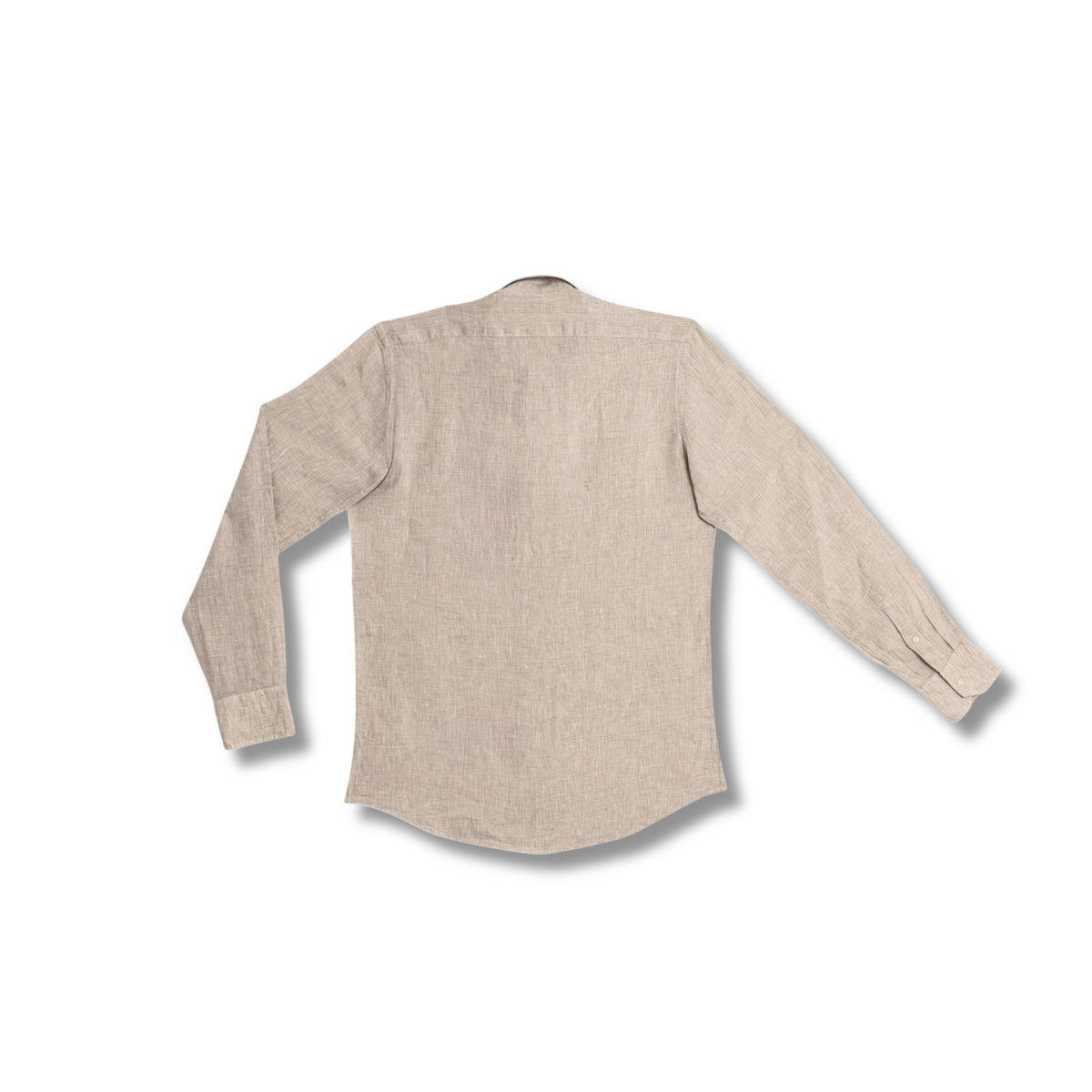 chemise lin beige dos coupe droite homme lin bio vetement respirant ete