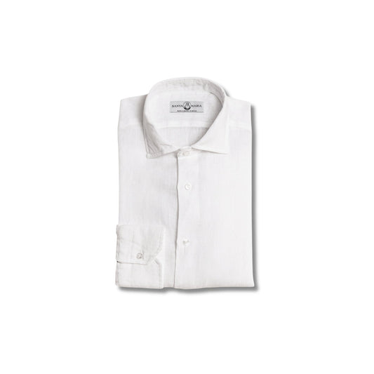 chemise lin blanche pliee col italien homme chemise elegante lin naturel