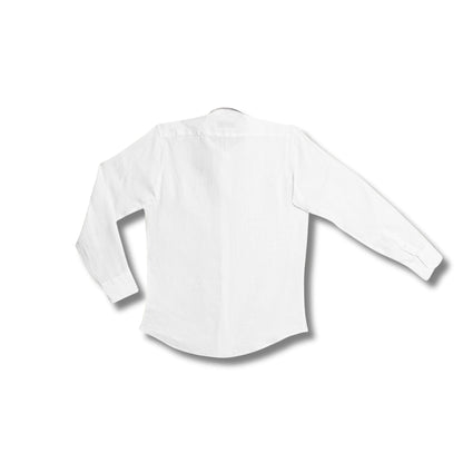 chemise lin blanche dos homme coupe droite vetement lin bio fabrication artisanale