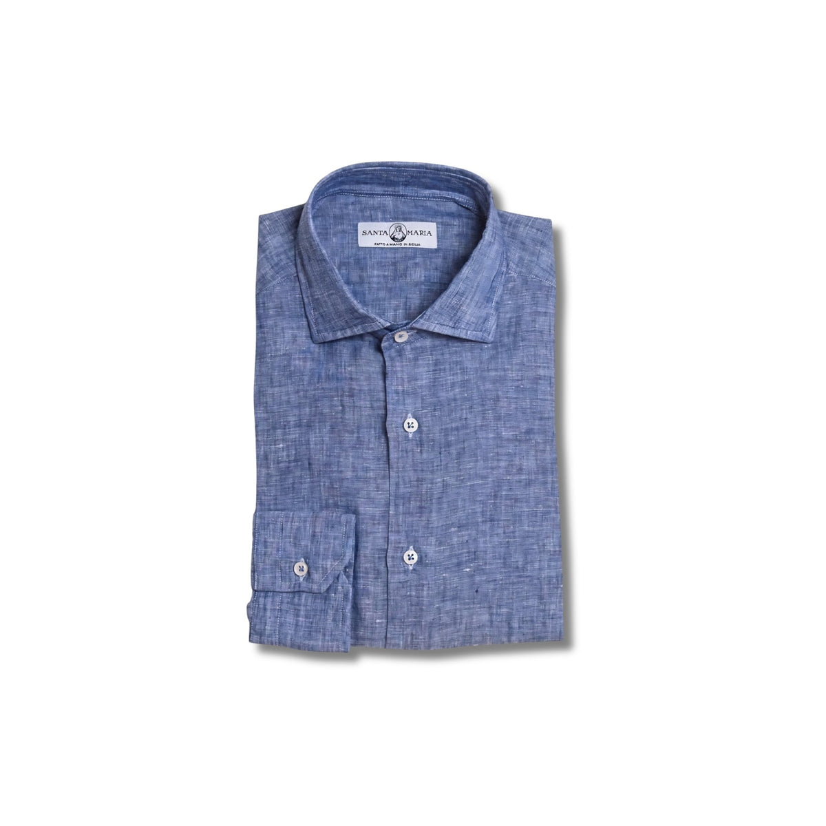 chemise lin bleu chine pliee col italien homme vetement ete chic respirant