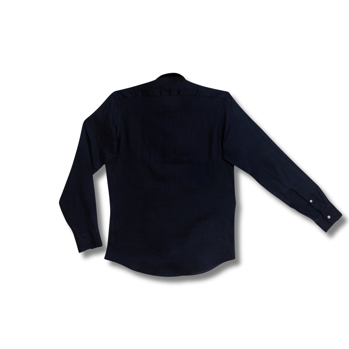 chemise lin bleu marine dos homme coupe droite vetement lin bio fabrication sicile