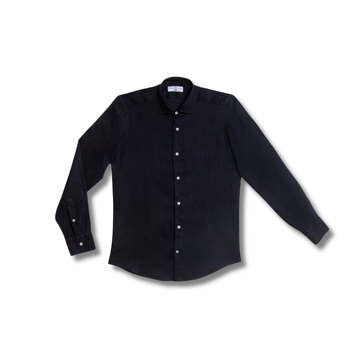 chemise lin bleu marine homme vue face coupe droite chemise elegante ete