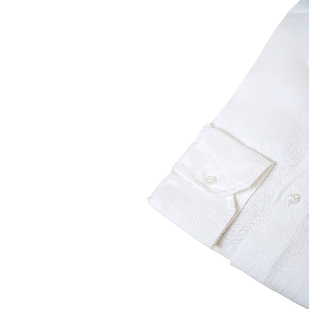 Détail boutons de la chemise en lin Santa Maria blanche