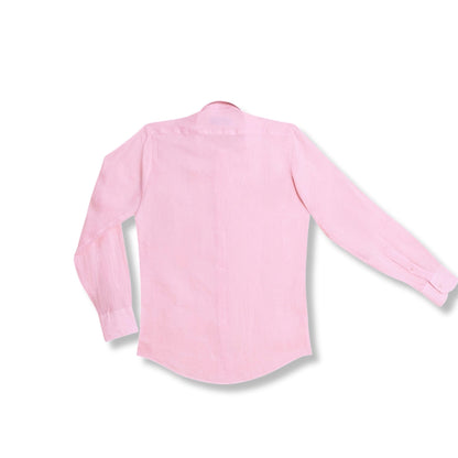 chemise lin rose dos homme coupe droite vetement lin bio fabrication sicile