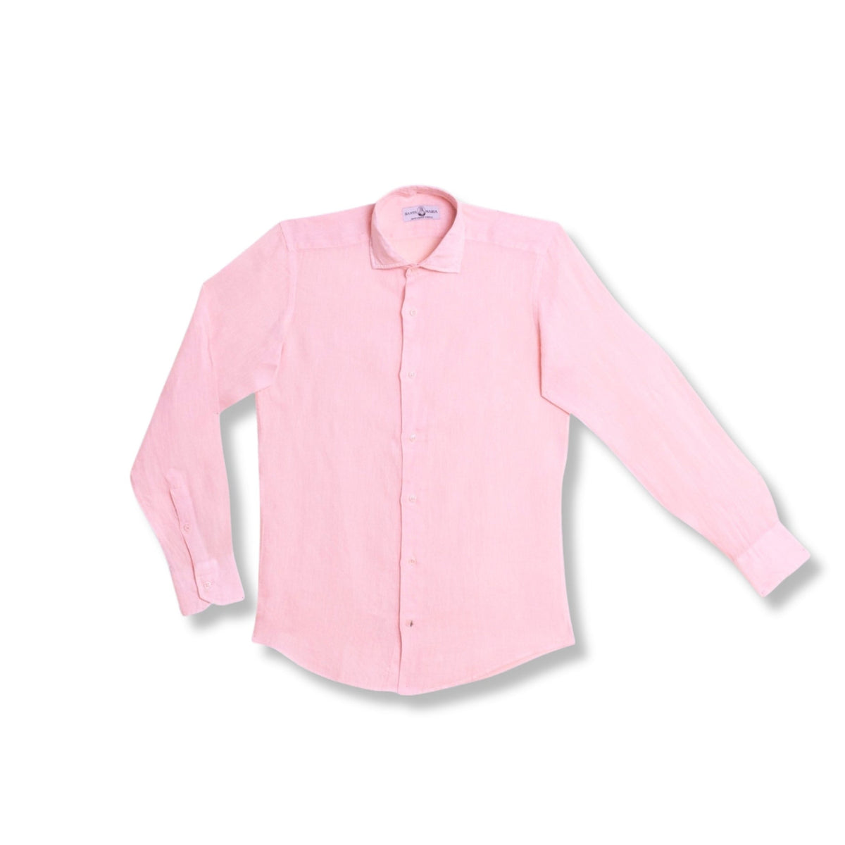 chemise lin rose homme vue face coupe droite chemise elegante ete