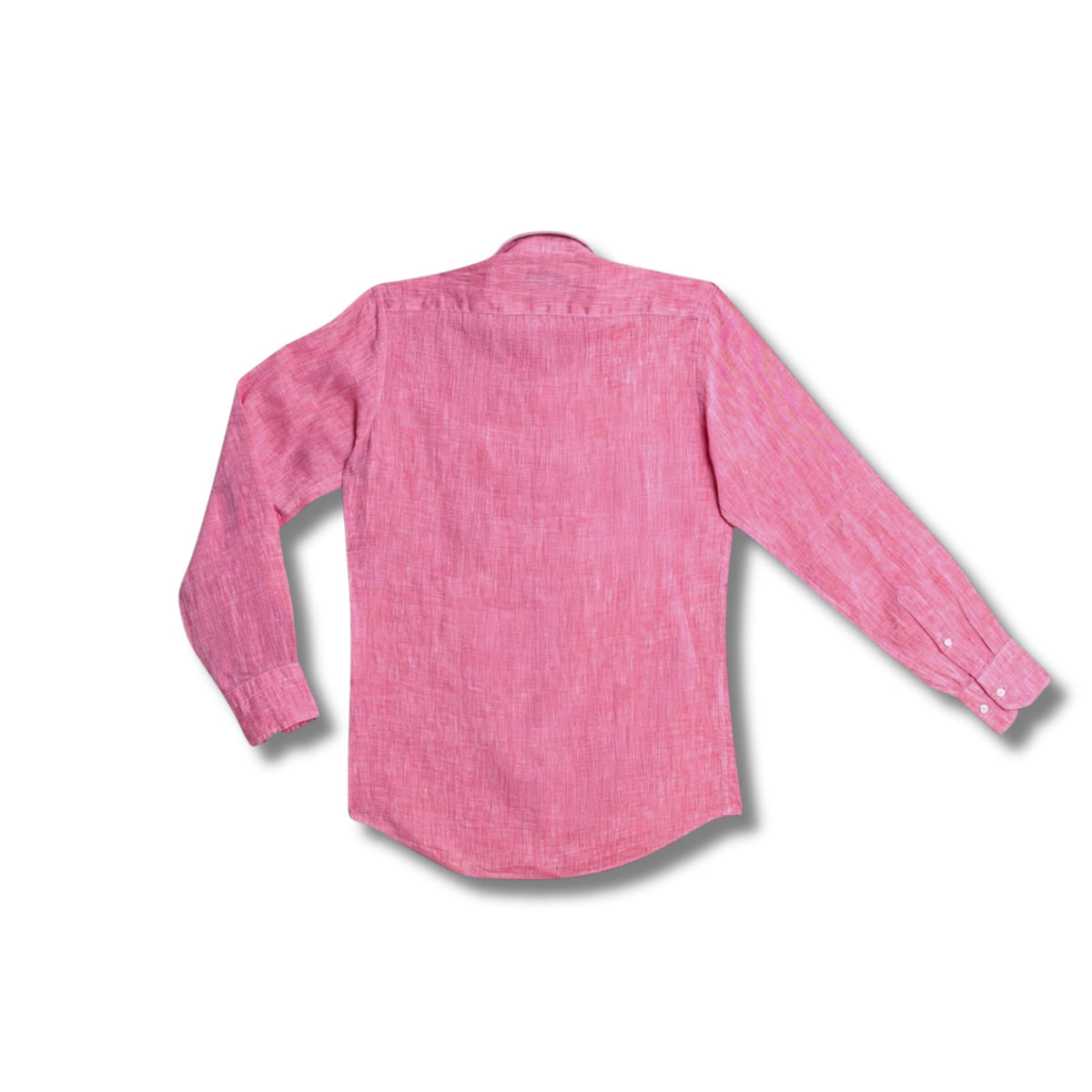 chemise lin rose poudre dos homme coupe droite vetement lin bio fabrication sicile