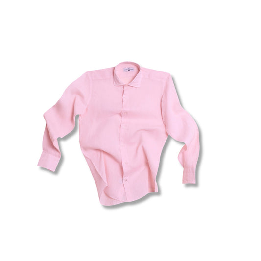 chemise lin rose homme santa maria coupe droite chemise ete elegante lin biologique