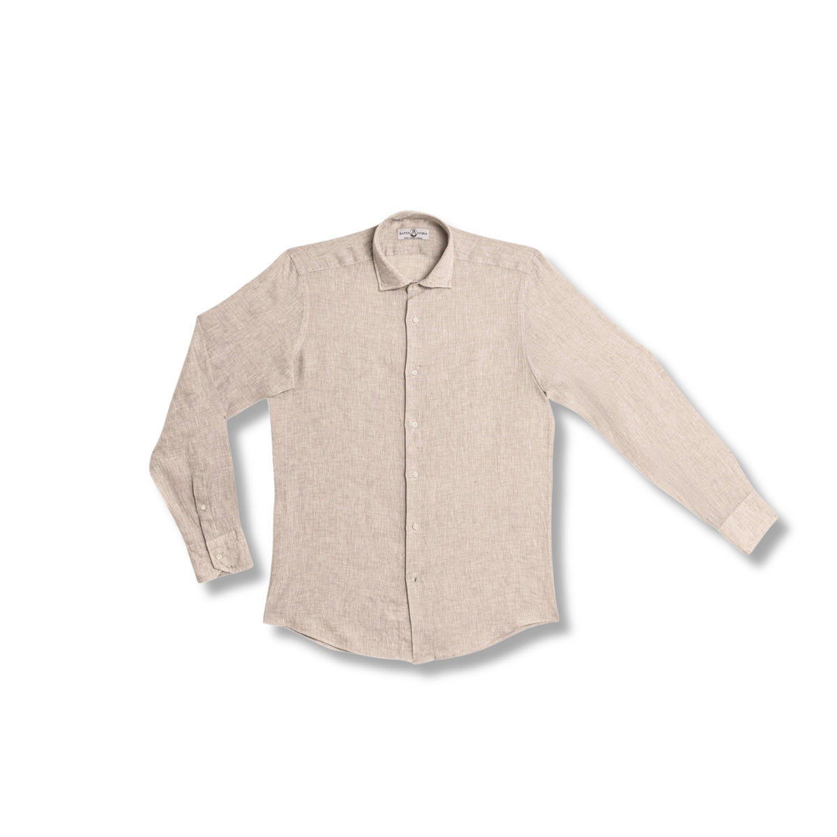 chemise lin beige santa maria homme coupe droite lin biologique