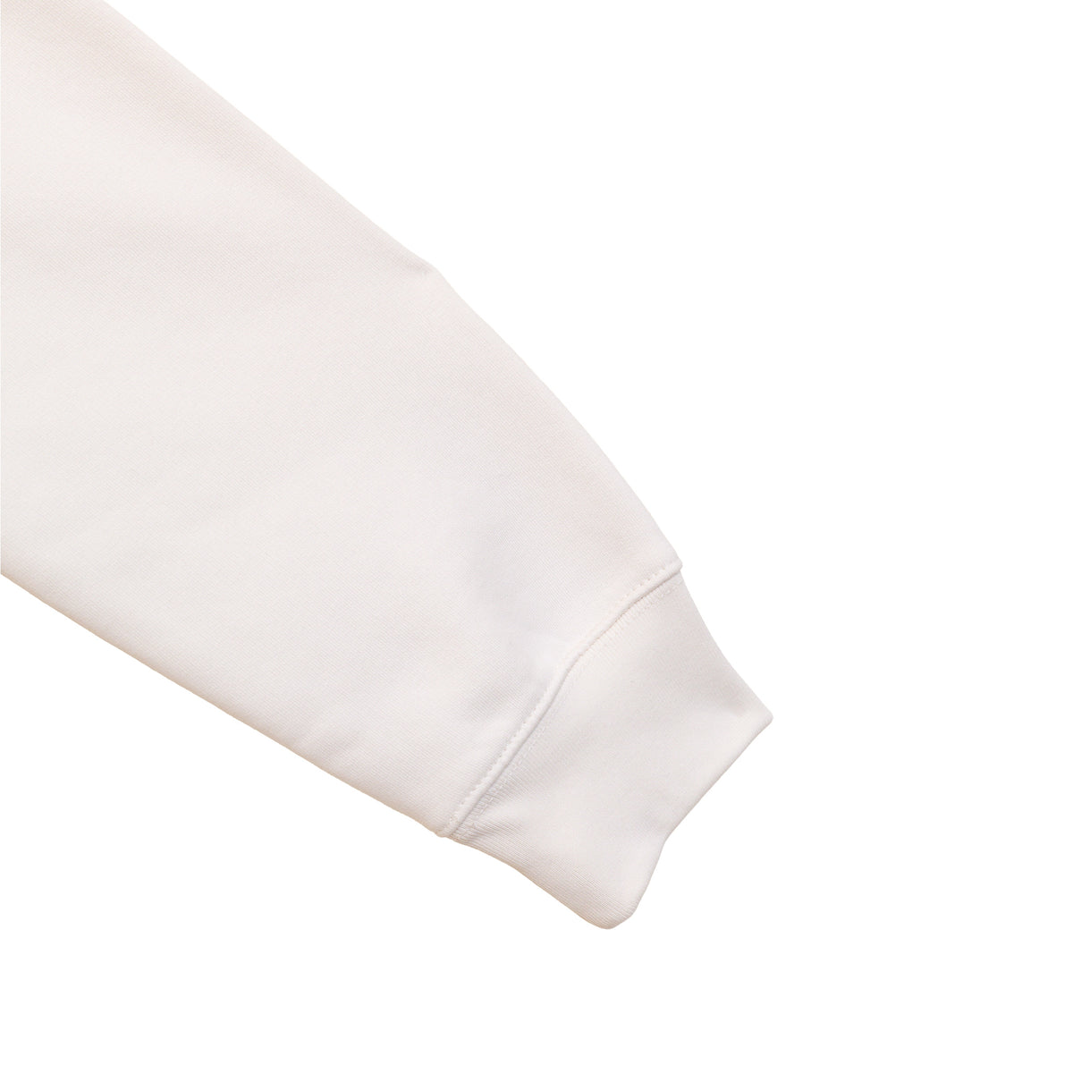 Détail manche sweat zippé Santa Maria écru finition soignée