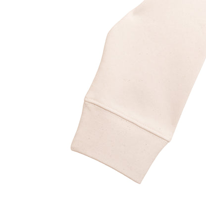 Détail manche sweat Santa Maria blanc en coton bio