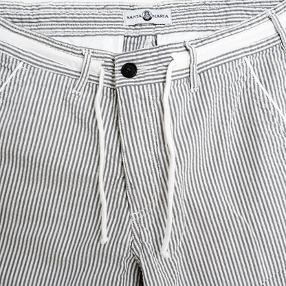 detail tissu et corodns seersucker rayures coton bio pantalon leger texture respirante ete