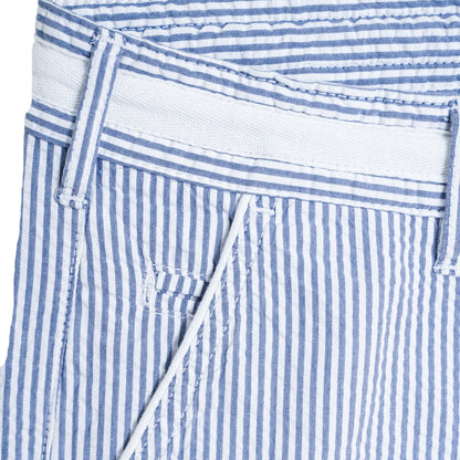 detail poche avant pantalon seersucker coupe regular coton bio pantalon homme ete 
