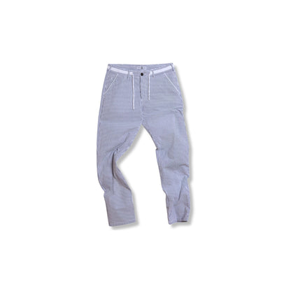 pantalon seersucker bleu santa maria coton biologique homme coupe droite pantalon ete leger