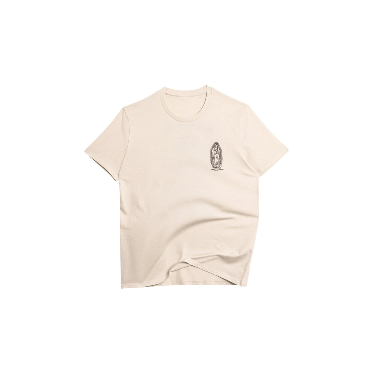 t shirt regular natural raw santa maria coton biologique unisexe coupe droite impression noire