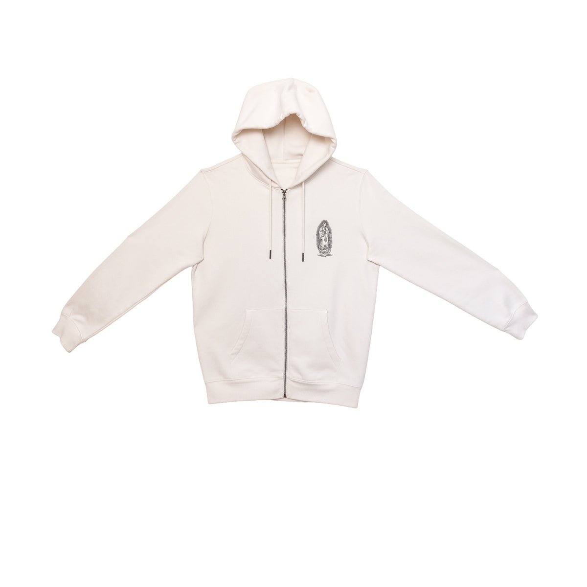veste a capuche blanche Santa Maria hoodie unisexe coupe moderne coton biologique look decontracte